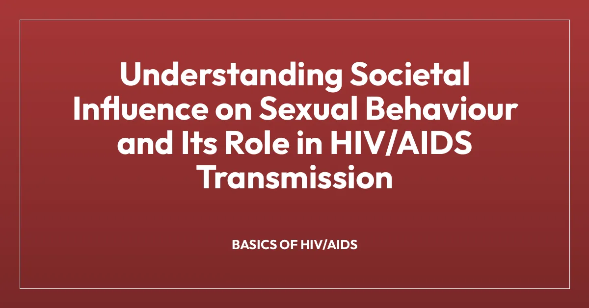 Understanding Societal Influence on Sexual Behaviour and Its Role in HIV/AIDS Transmission
