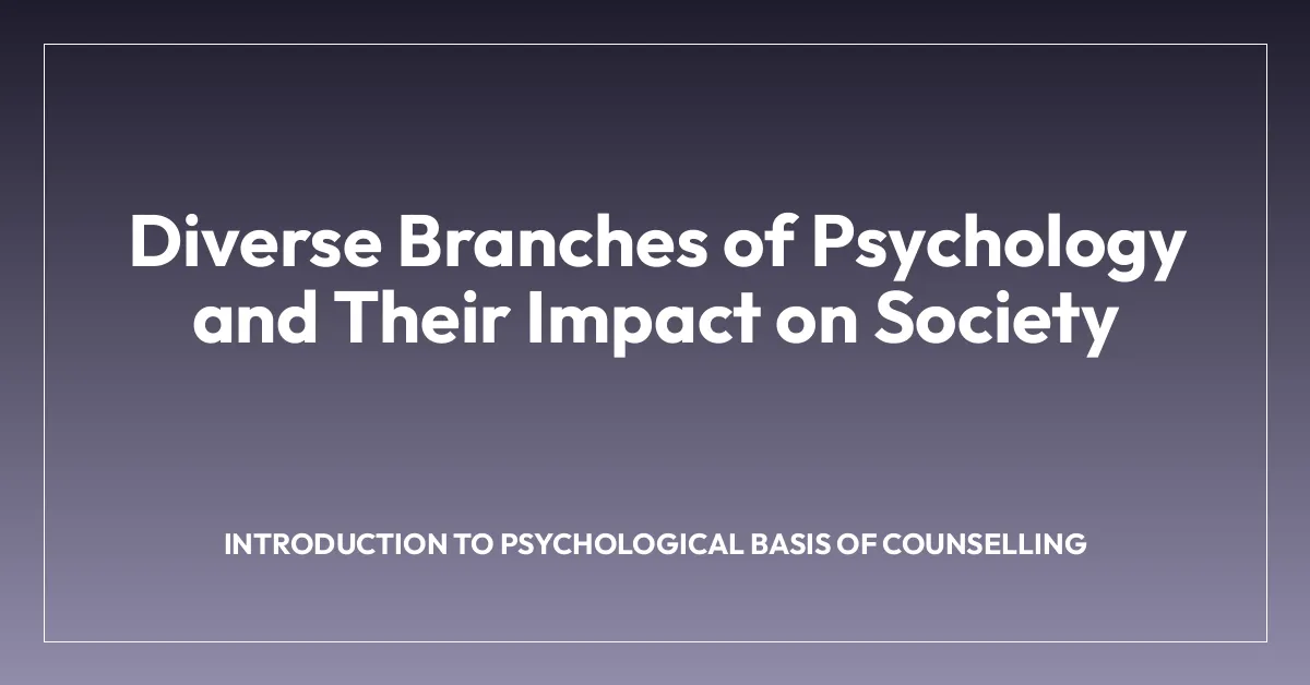 Diverse Branches of Psychology and Their Impact on Society