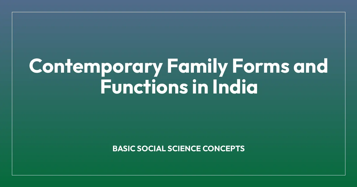 Contemporary Family Forms and Functions in India
