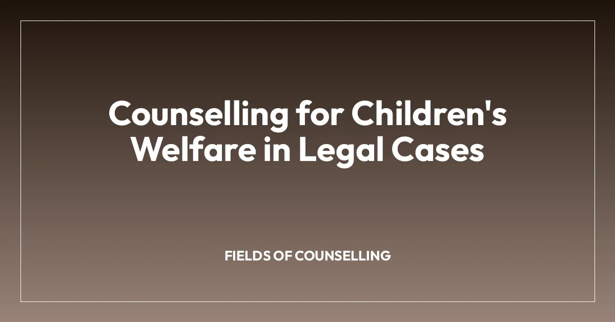 Counselling for Children’s Welfare in Legal Cases