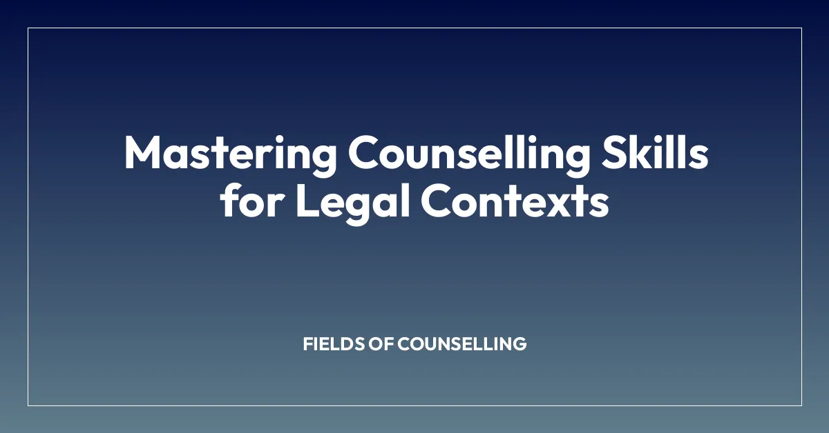 Mastering Counselling Skills for Legal Contexts