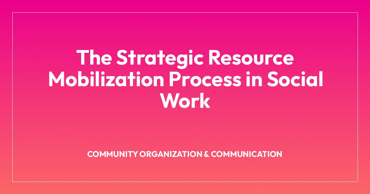 The Strategic Resource Mobilization Process in Social Work